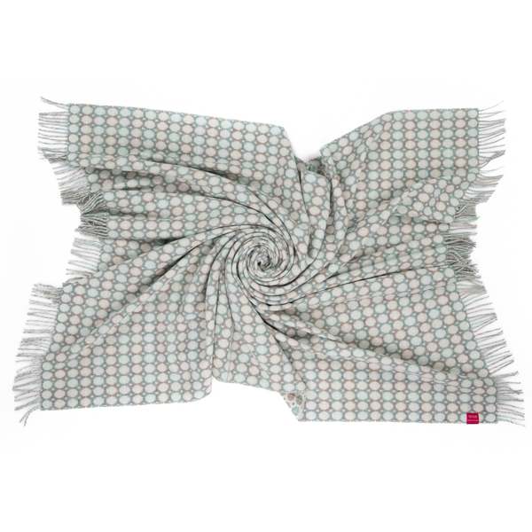 Prince of Scots Southampton Home Merino Wool Medallion Throw Blanket - Sky