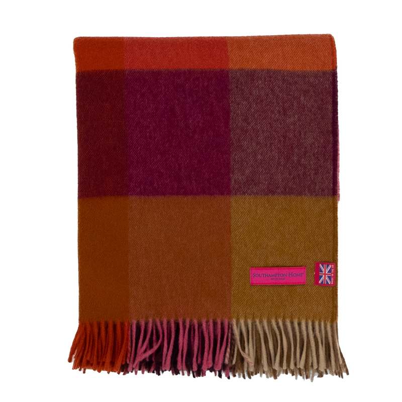 Prince of Scots Southampton Home Merino Wool Throw - Block Bold