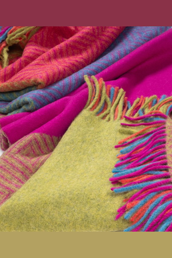 Prince of Scots Southampton Home Merino Wool Throw - Block Brilliant