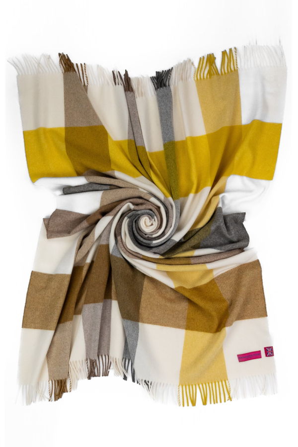 Prince of Scots Southampton Home Merino Wool Throw - Gold