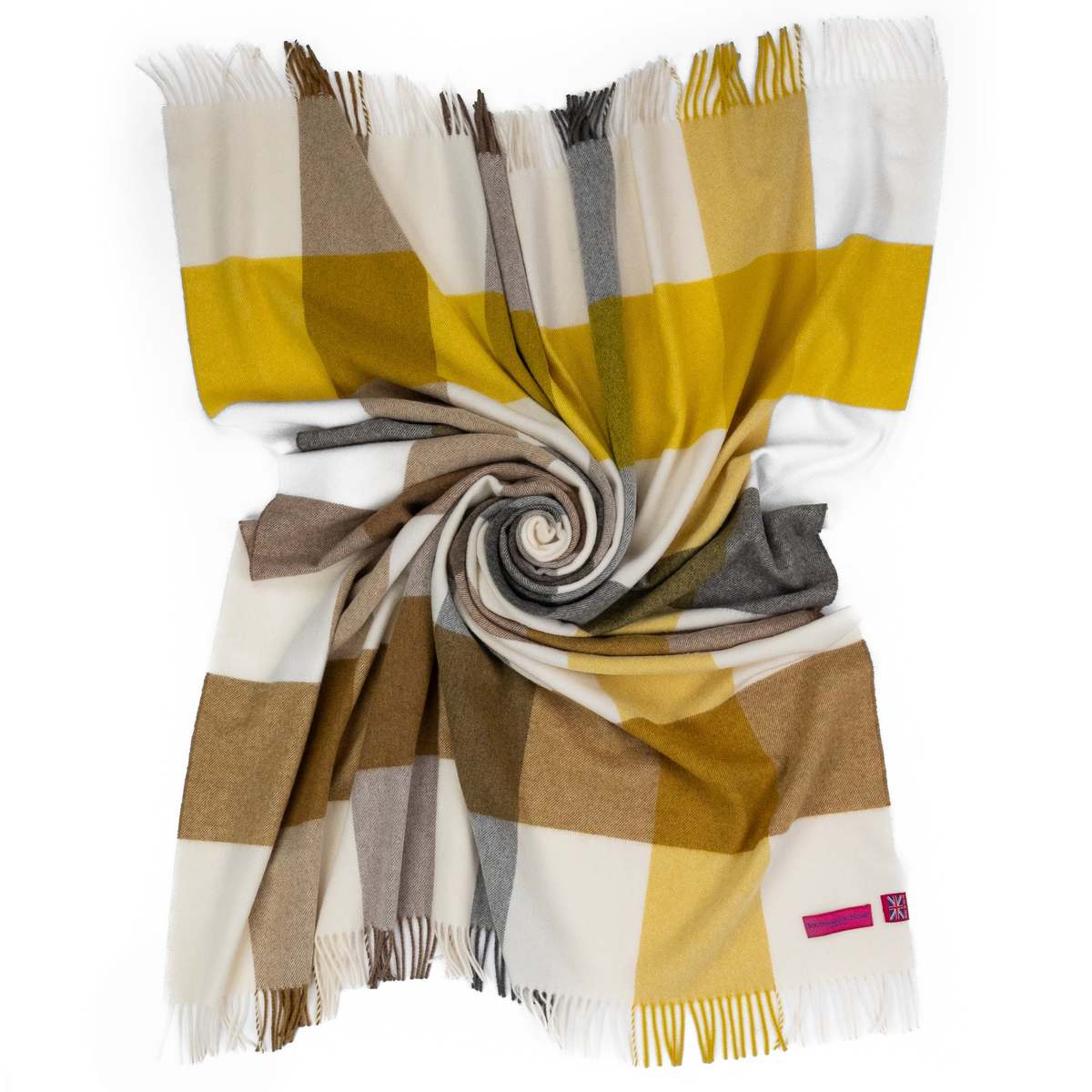 Prince of Scots Southampton Home Merino Wool Throw - Gold - Image 1 of 8