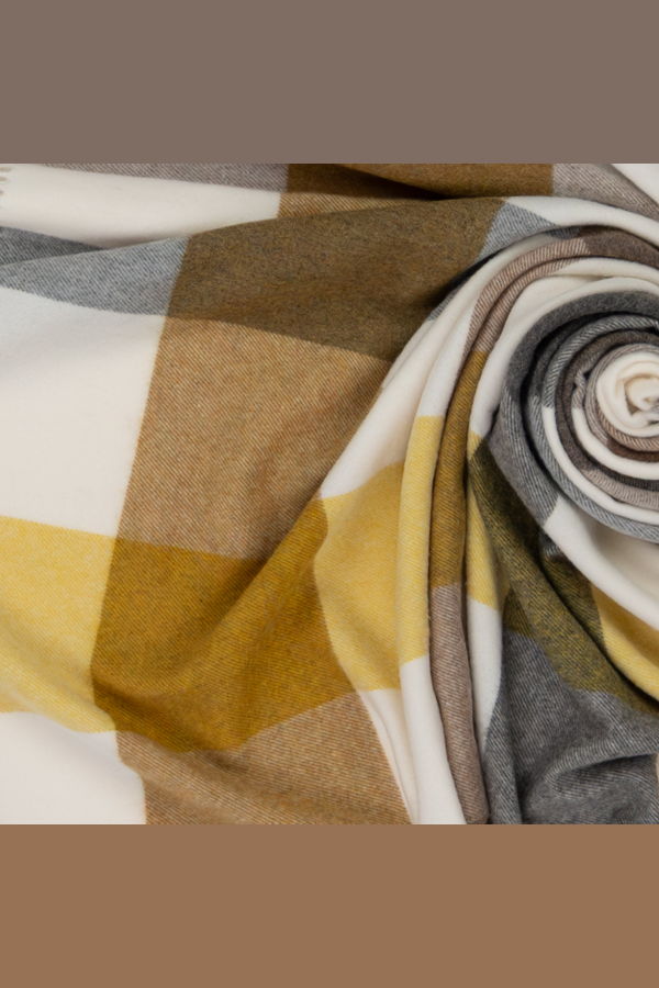 Prince of Scots Southampton Home Merino Wool Throw - Gold