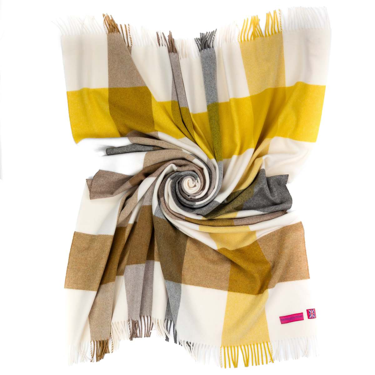 Prince of Scots Southampton Home Merino Wool Throw - Gold - Image 8 of 8