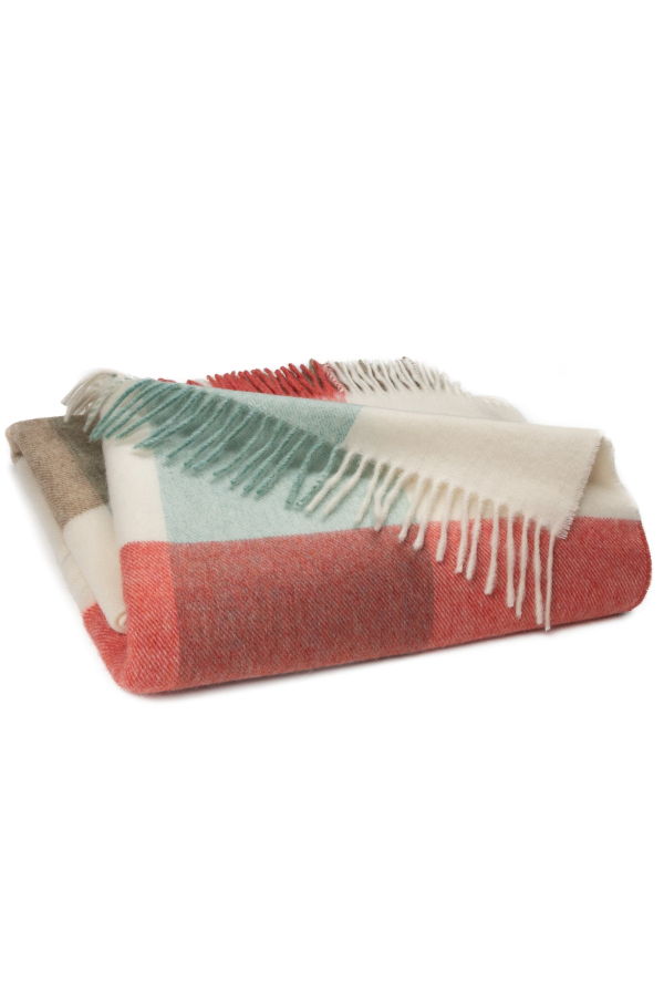 Prince of Scots Southampton Home Merino Wool Throw - Melon