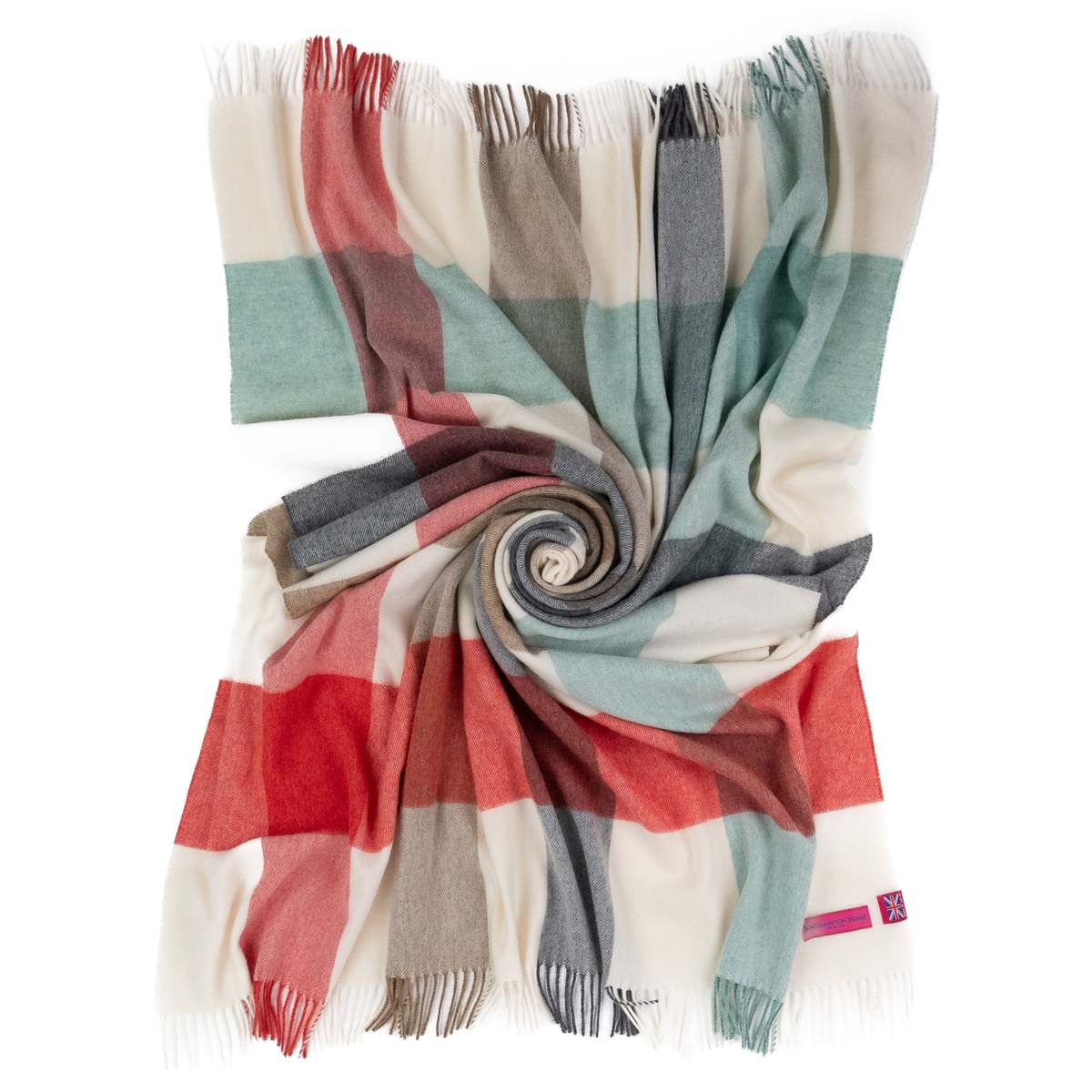 Prince of Scots Southampton Home Merino Wool Throw - Melon - Image 3 of 8