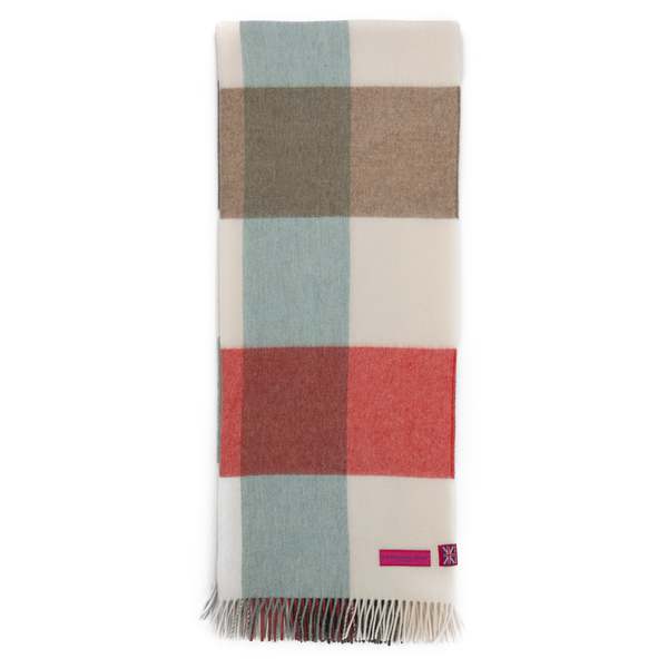 Prince of Scots Southampton Home Merino Wool Throw - Melon