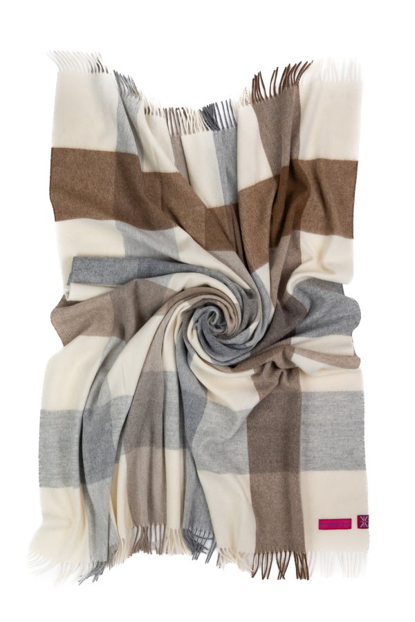 Prince of Scots Southampton Home Merino Wool Throw - Natural