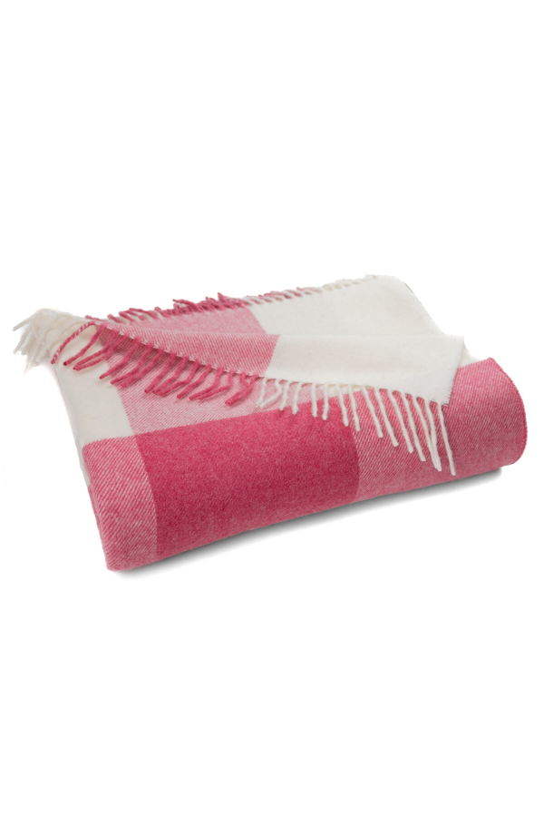 Prince of Scots Southampton Home Merino Wool Block Pink Throw