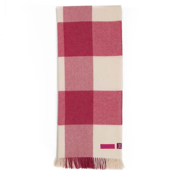 Prince of Scots Southampton Home Merino Wool Block Pink Throw