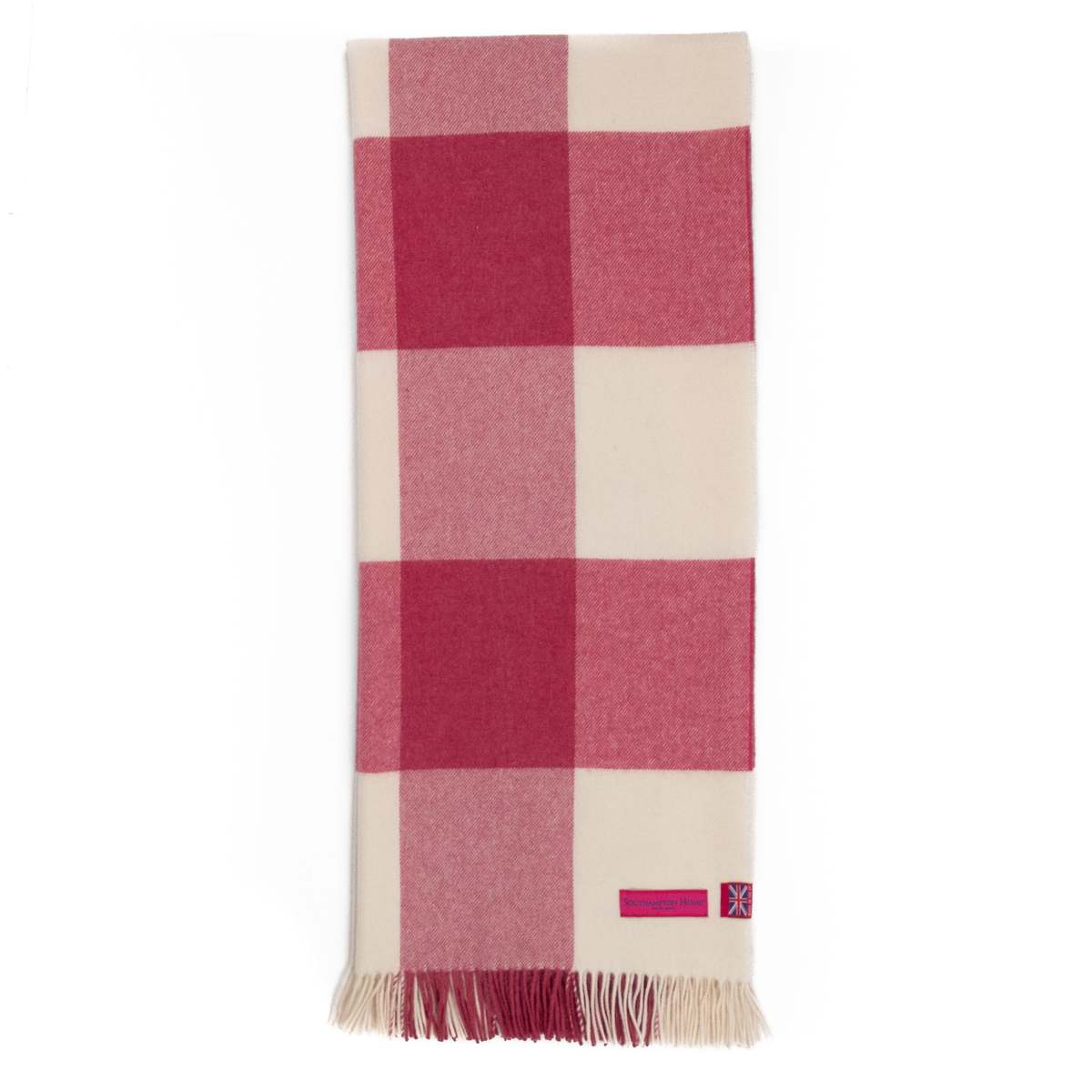 Prince of Scots Southampton Home Merino Wool Block Pink Throw - Image 5 of 8