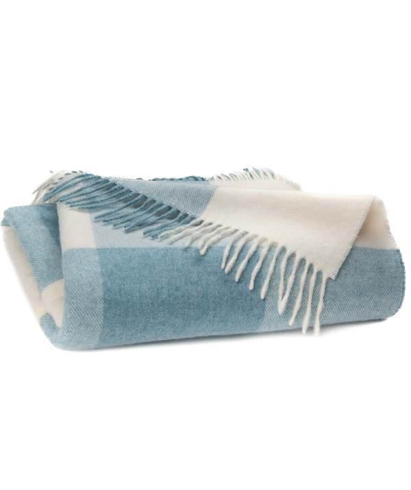 Prince of Scots Southampton Home Merino Wool Block Sky Throw