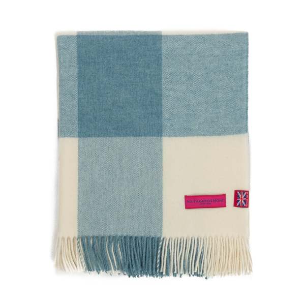 Prince of Scots Southampton Home Merino Wool Block Sky Throw