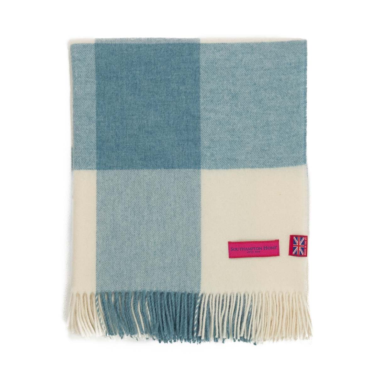 Prince of Scots Southampton Home Merino Wool Block Sky Throw - Image 6 of 9