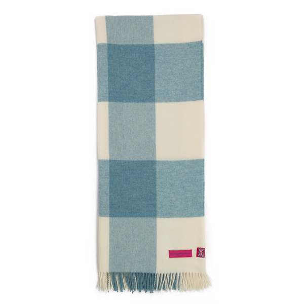 Prince of Scots Southampton Home Merino Wool Block Sky Throw