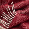 Prince of Scots Southampton Home Shetland Lambswool Herringbone Throw Blanket - Cherry - Thumbnail 2