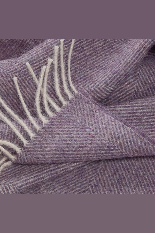 Prince of Scots Southampton Home Shetland Lambswool Herringbone Throw Blanket