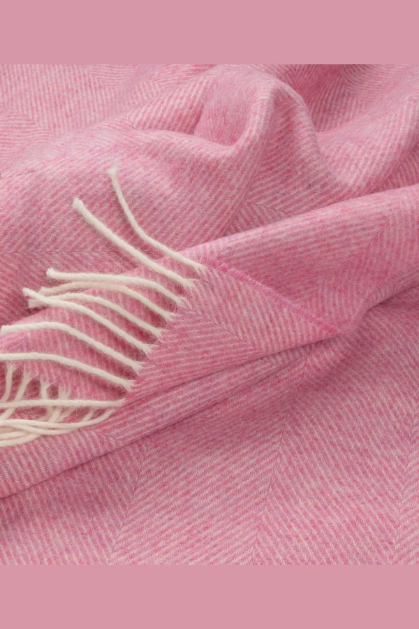 Prince of Scots Southampton Home Shetland Lambswool Herringbone Throw Blanket