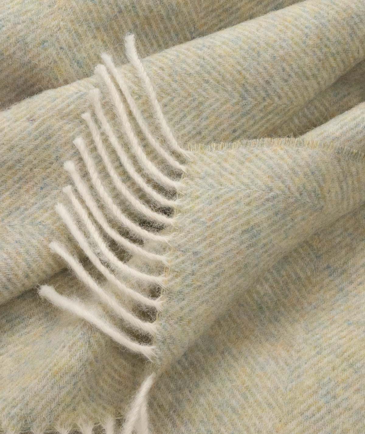 Prince of Scots Southampton Home Shetland Lambswool Herringbone Throw Blanket - Meadow - Image 2 of 5