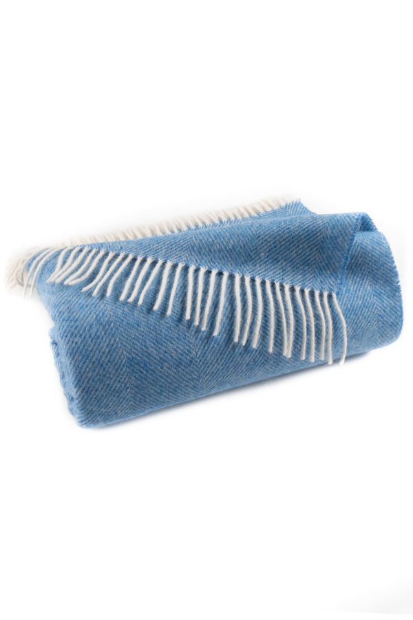 Prince of Scots Southampton Home Shetland Lambswool Herringbone Throw Blanket