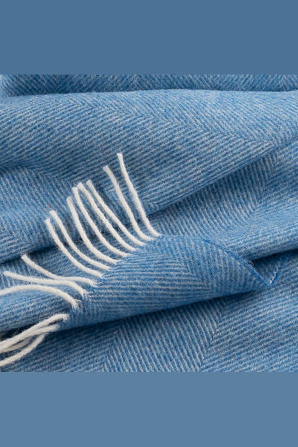 Prince of Scots Southampton Home Shetland Lambswool Herringbone Throw Blanket