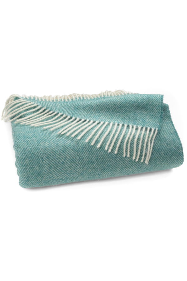 Prince of Scots Southampton Home Shetland Lambswool Herringbone Throw Blanket