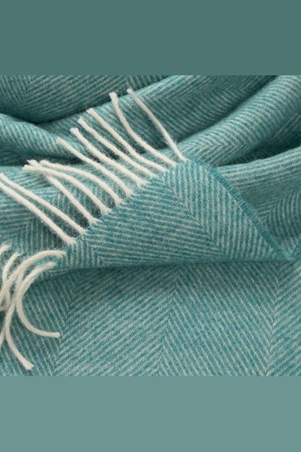Prince of Scots Southampton Home Shetland Lambswool Herringbone Throw Blanket