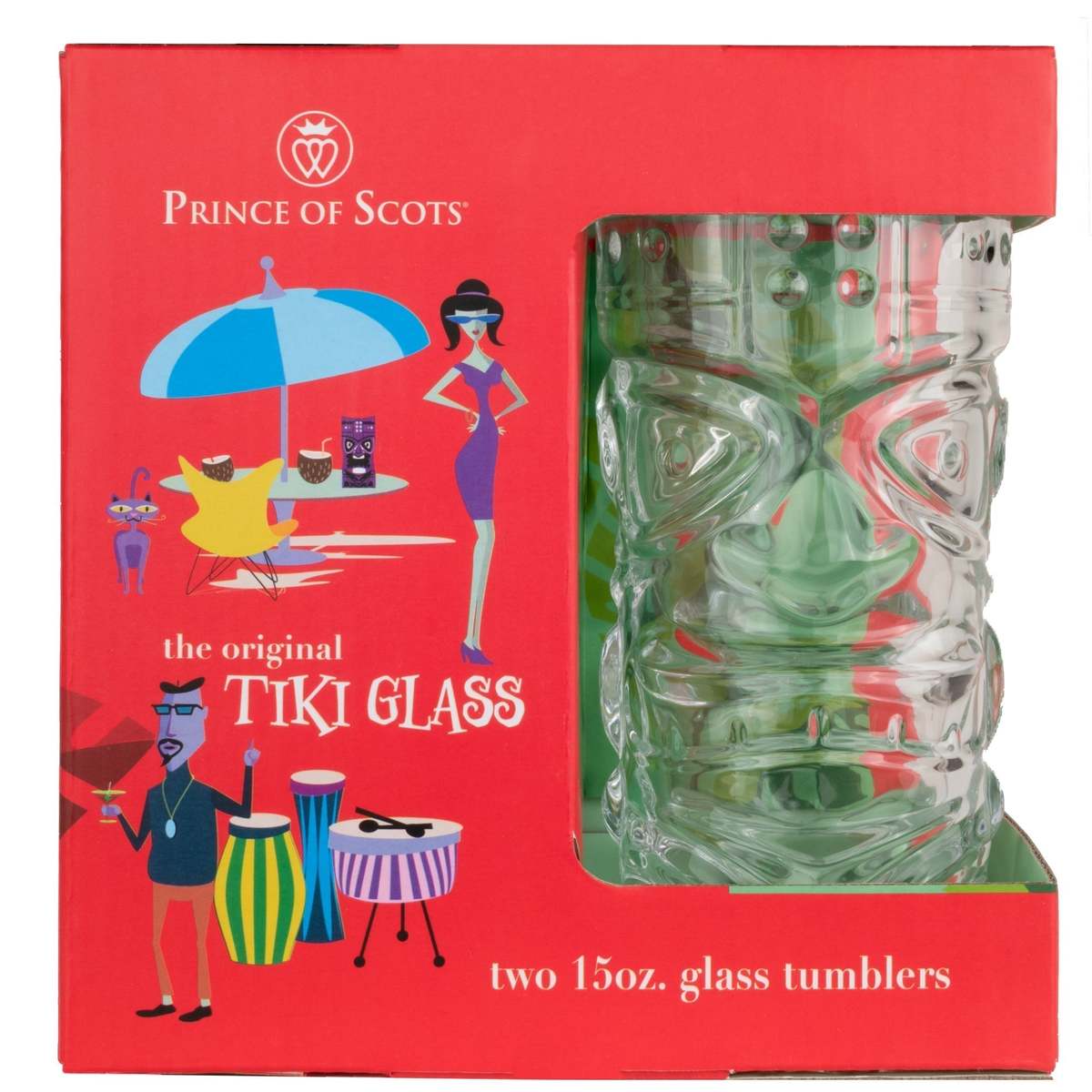 Prince of Scots The Original Tiki Glass Party in a Box Glass Set - Image 7 of 10