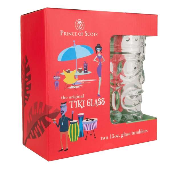 Prince of Scots The Original Tiki Glass Party in a Box Glass Set