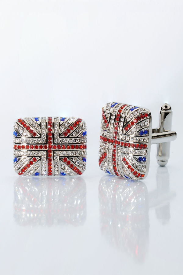 Prince of Scots Union Jack Crystal Cufflinks