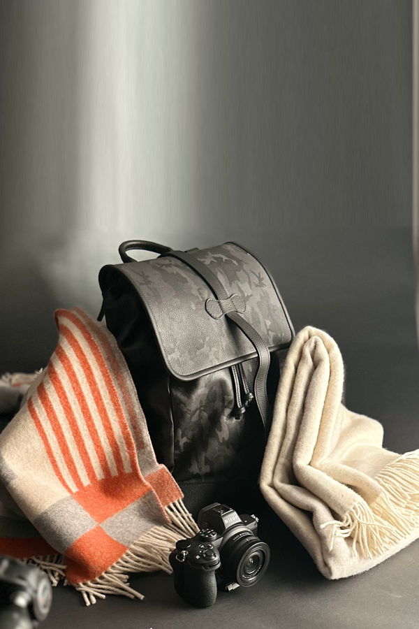 Prince of Scots Wanderlust Cotswold Leather Backpack - Grey Camo