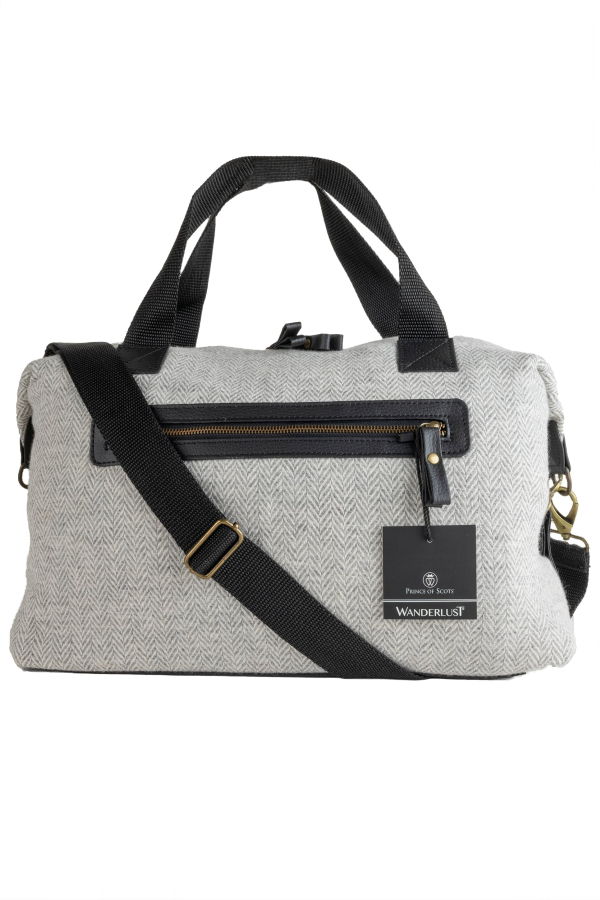 Prince of Scots Wanderlust Highland Tweeds Weekender Bag - Silver