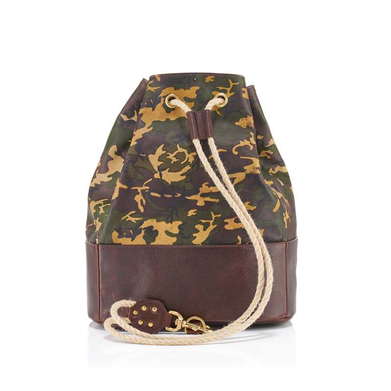 Prince of Scots Wanderlust Leather Duffle Bag - Tan Camo