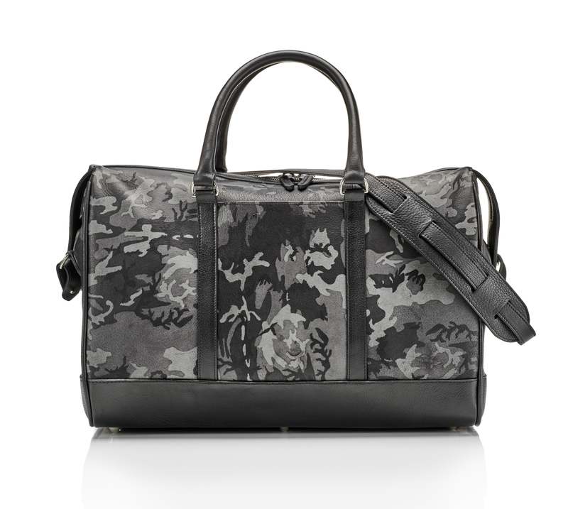 Prince of Scots Wanderlust Leather Weekender Bag - Grey Camo