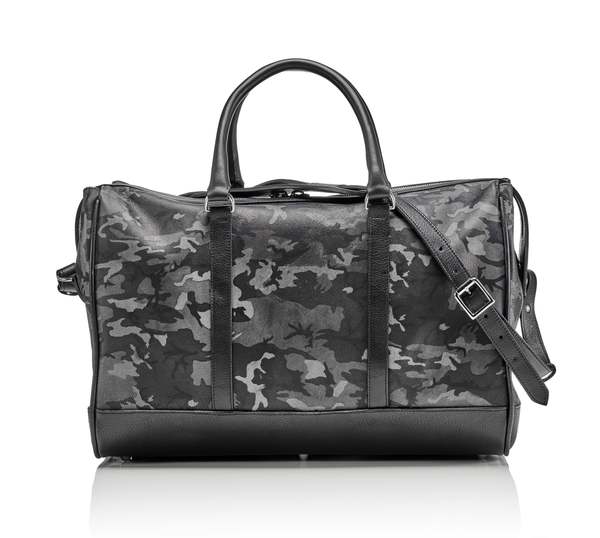 Prince of Scots Wanderlust Leather Weekender Bag - Grey Camo