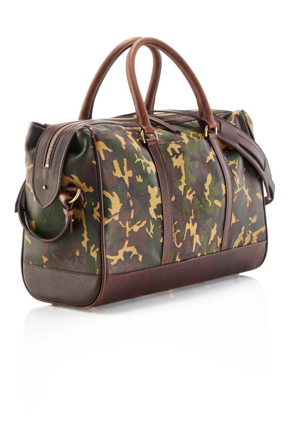 Prince of Scots Wanderlust Leather Weekender Bag - Tan Camo