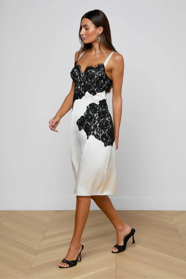 L'agence Fenna Silk Lace Dress