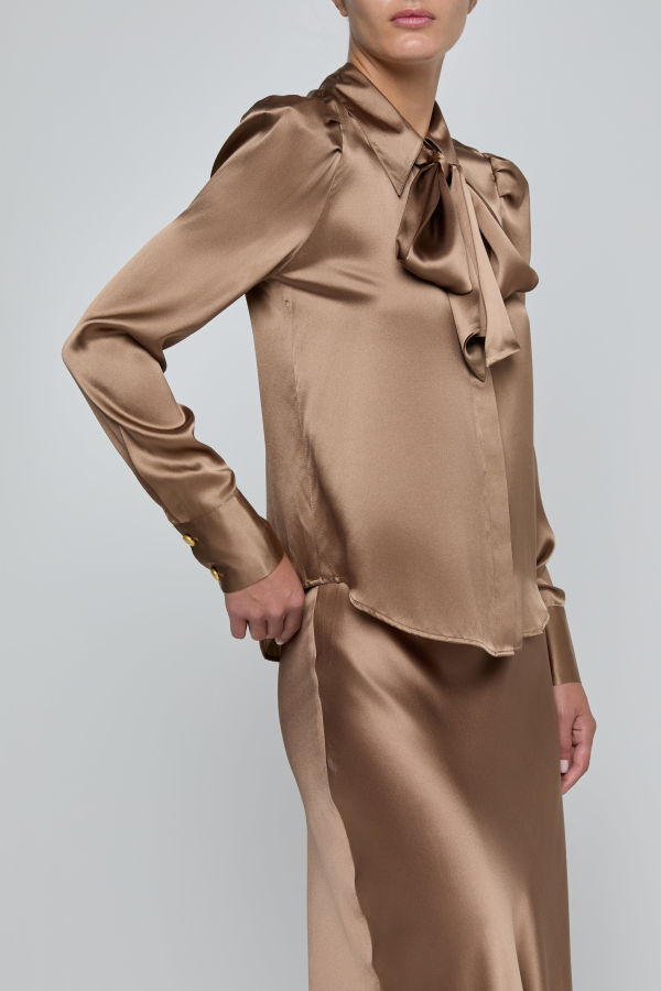 L'agence Honey Tie Silk Blouse