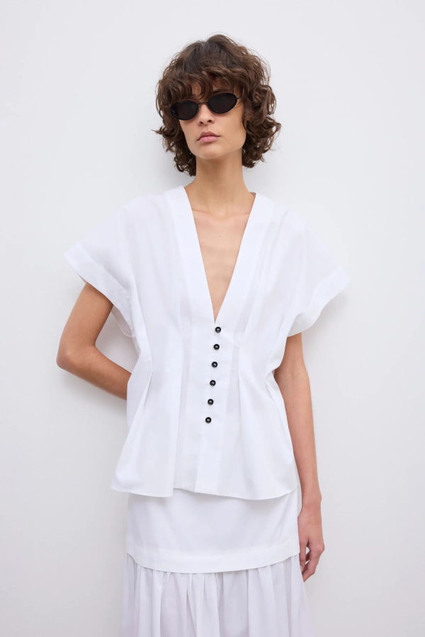 House of Dagmar Cinched Cotton Top