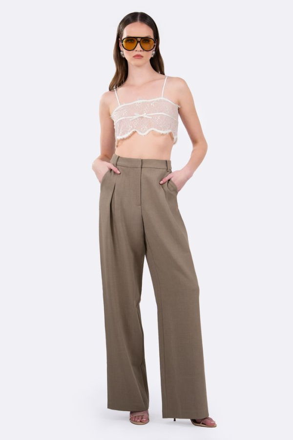 Nonchalant Label Clarissa Crop Top - Ivory