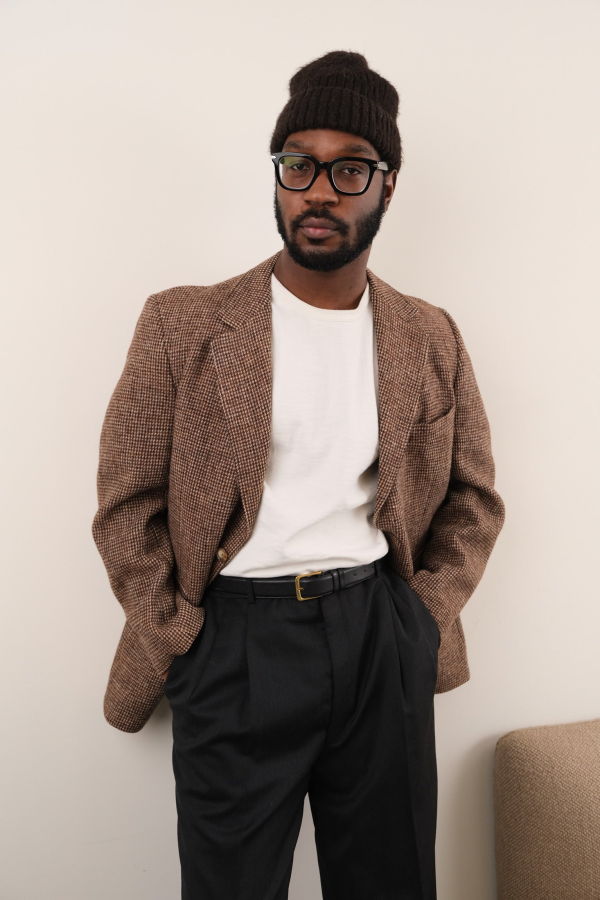 Vintage Hermine Vintage 80s Hickory Pure Wool Two Button Blazer - Brown