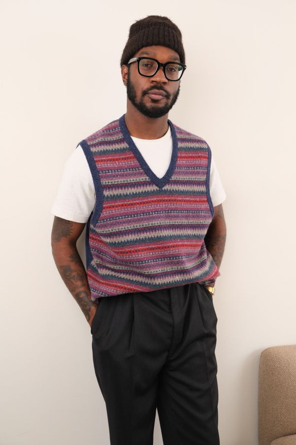 Vintage 90s Italian Wool Blend Sweater Vest - Purple