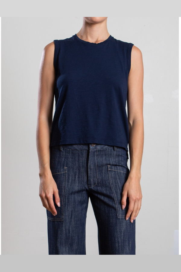 Pharaoh Ava Tank in Supima Slub Tank - Midnight