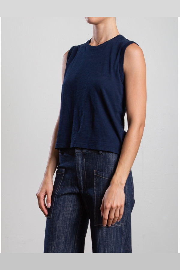 Pharaoh Ava Tank in Supima Slub Tank - Midnight