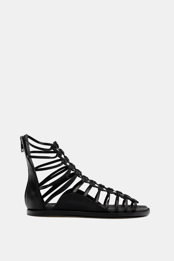 Ann Demeulemeester Black Woven Strap Flats - Black