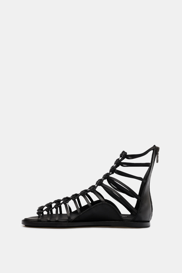 Ann Demeulemeester Black Woven Strap Flats - Black