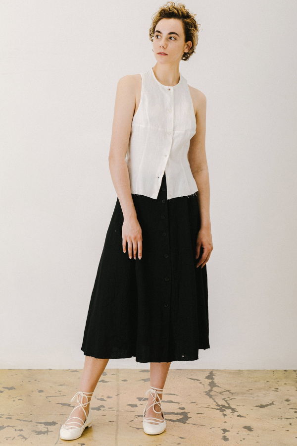 M.a+ HW150A CLR Bare Shoulder Shirt - White