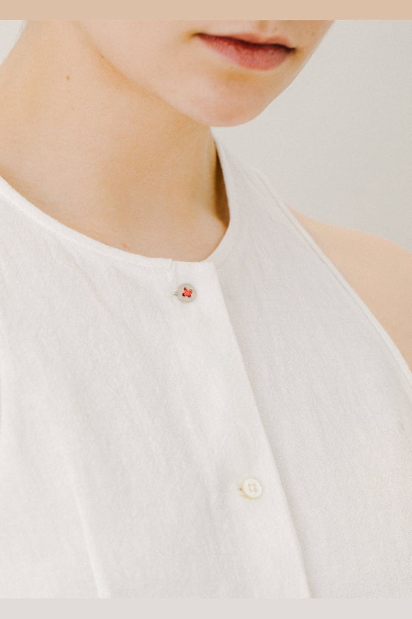 M.a+ HW150A CLR Bare Shoulder Shirt - White