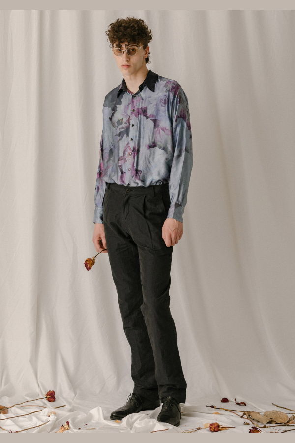 Geoffrey B. Small Pleated Narrow Leg Trousers - H.D Dark Blue