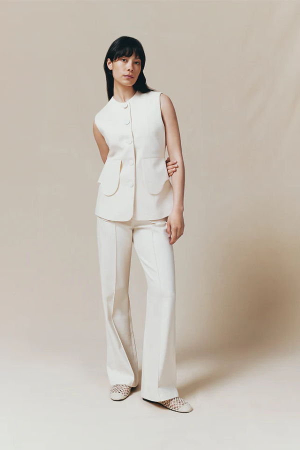 Destree Marianne Denim Vest - Ecru