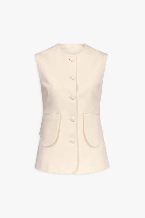 Destree Marianne Denim Vest - Ecru